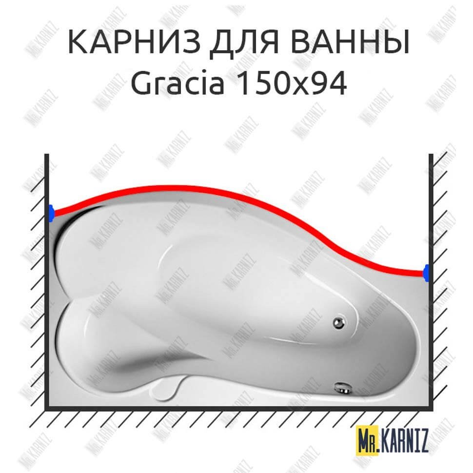 Карниз для ванны 1 MarKa Gracia Передний борт 150х94 Усиленный 20 мм MrKARNIZ Карниз для ванны 1 MarKa Gracia Передний борт 150х94 Усиленный 20 мм MrKARNIZ