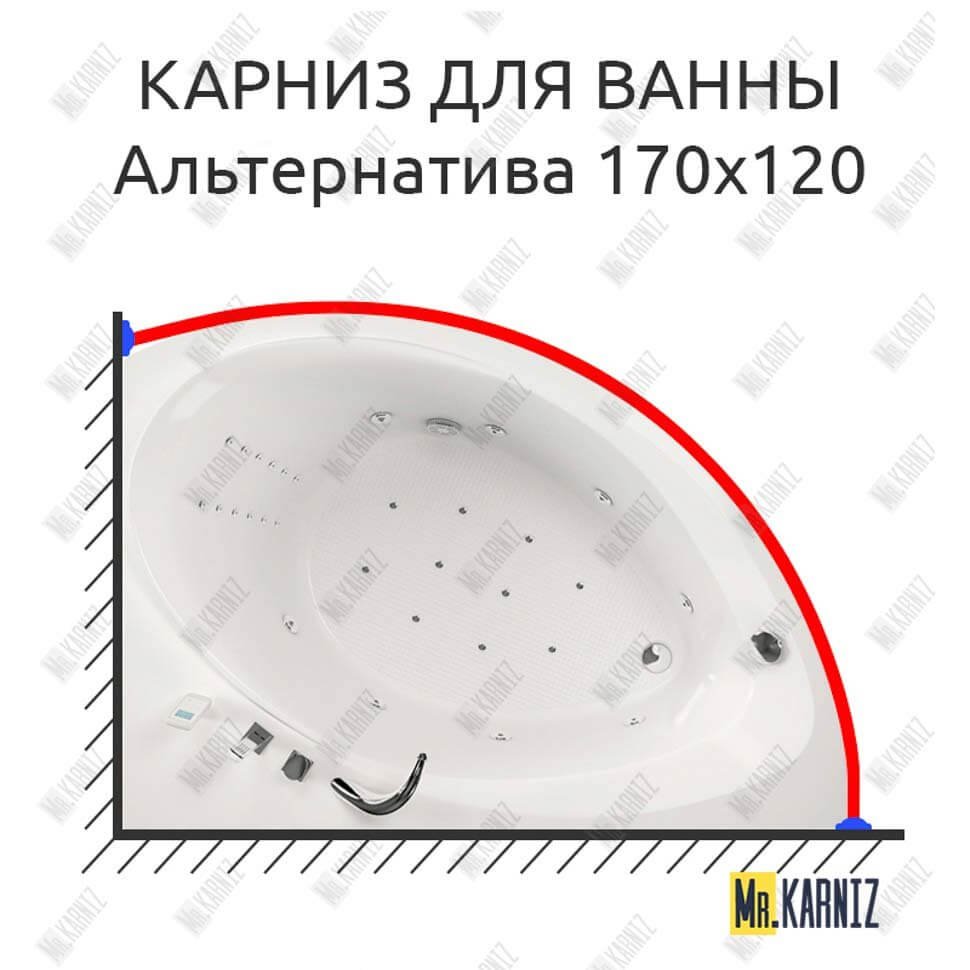 Карниз для ванны Aquatika Альтернатива 170х120 Усиленный 20 мм MrKARNIZ
