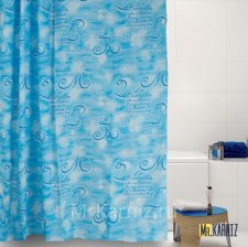 Штора для ванной Poems of love синяя