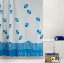 Штора для ванной Cafe noir синяя